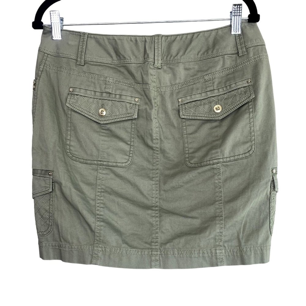 White House Black Market Olive Cargo Skirt 2 - Picture 2 of 9